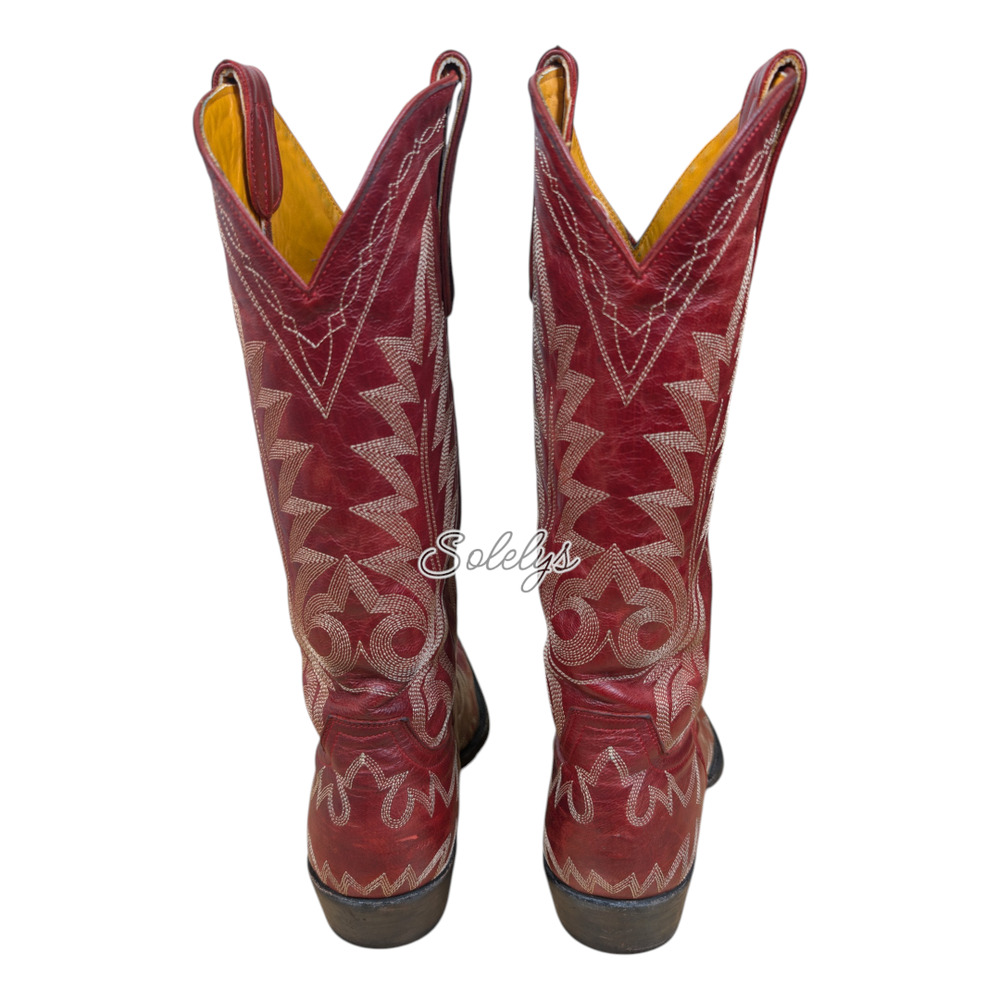 Old Gringo Nevada Vesuvio Red 13" Embroidered Snip Toe Western Cowgirl Boot 8B - Picture 3 of 9